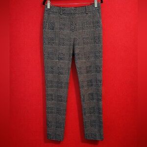 Theory Treeca K Check Knit Wool Blend Black/White Plaid Pants | Size 4